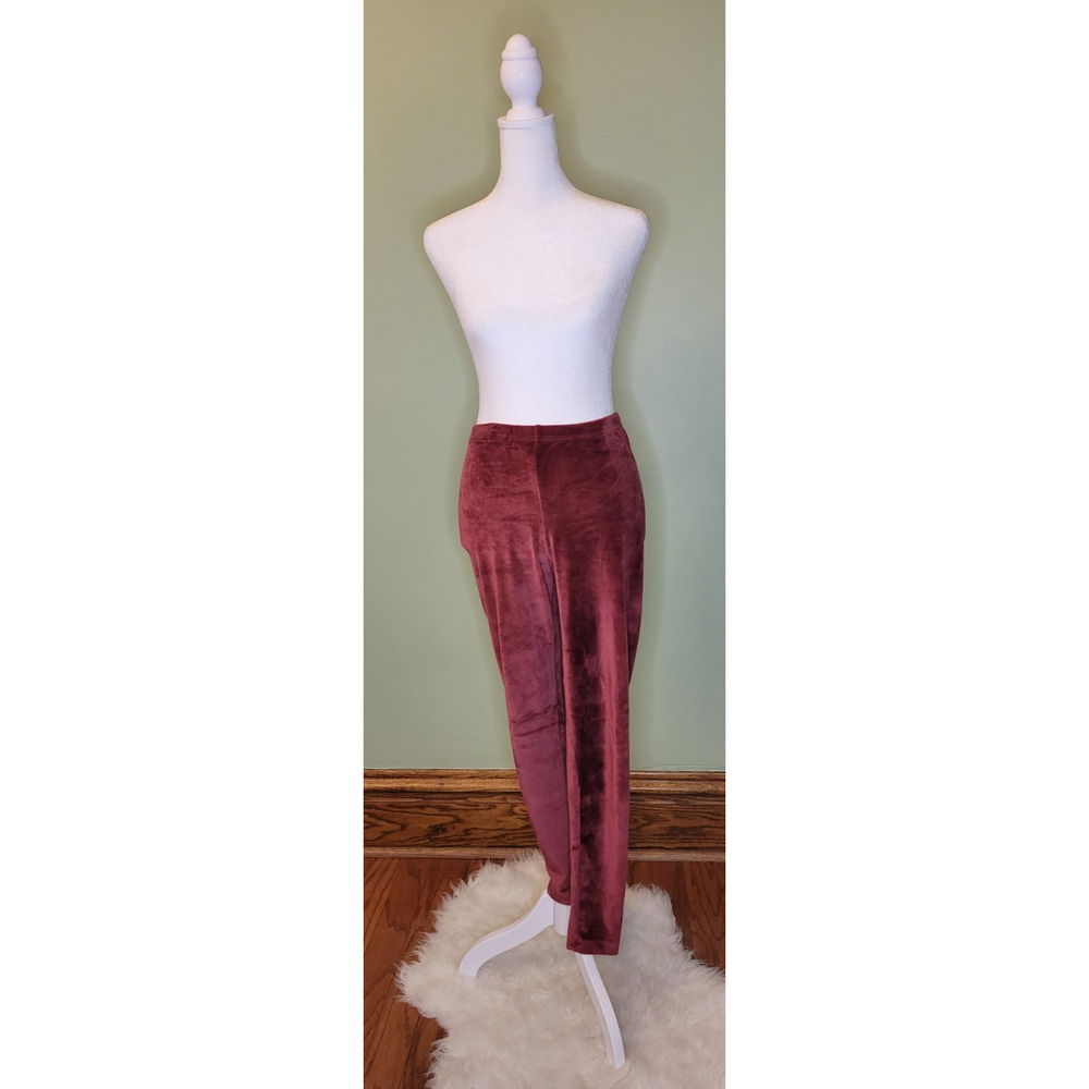 SMALL Maroon Red Crushed Velvet Leggings Old Navy Fall Winter